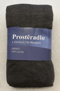 JERRY FABRICS Prostěradlo Jersey Tmavě Šedá Bavlna, 90/200 cm