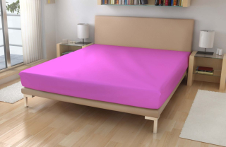 Polášek Froté prostěradlo Sytě růžová Bavlna, Polyamid, 220g/m, 140/200 cm